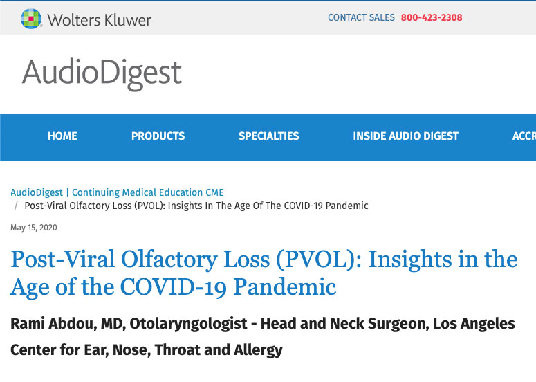 Post viral olfactory loss